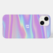 Coques Case-Mate iPhone Contemporain Abstrait Féminin Iridescent Monogramm (Verso (horizontal))