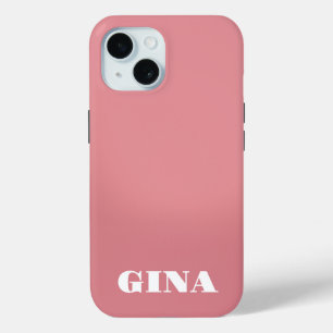 Coque Pour iPhone 15 Contemporain Rustique rose Personnalisé