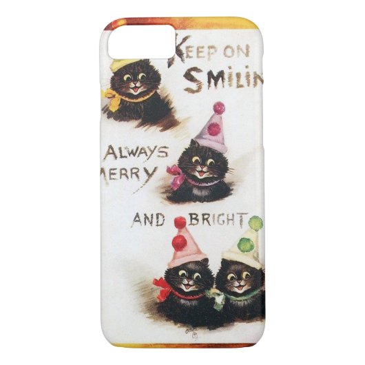 Coques Case-Mate iPhone Continuez sur Smilin, Chat noir, Louis Wain (Dos)
