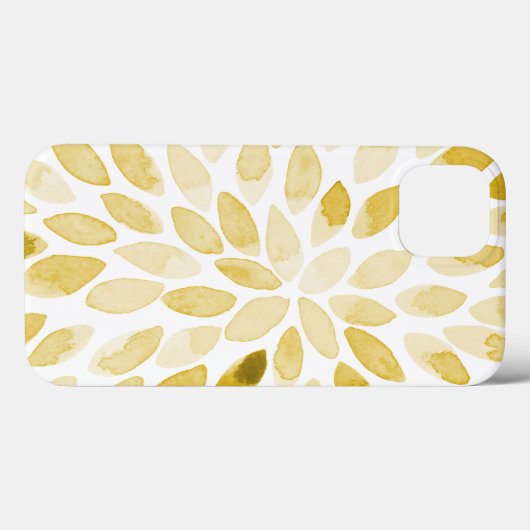 Coques Case-Mate iPhone Contours de brosse jaune aquarelle (Verso (horizontal))