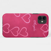 Coques Case-Mate iPhone Contours roses de coeur (Dos (Horizontal))