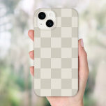 Coque Pour iPhone 14 Contrôle rétro beige<br><div class="desc">Boho tendance damier imprimé étui téléphonique dans les tons beige clair et ivoire. Utilisez les outils de conception pour ajouter votre propre monogramme,  nom ou autre texte,  ou changer la couleur arrière - plan pour créer une couverture de périphérique unique d'un type particulier.</div>