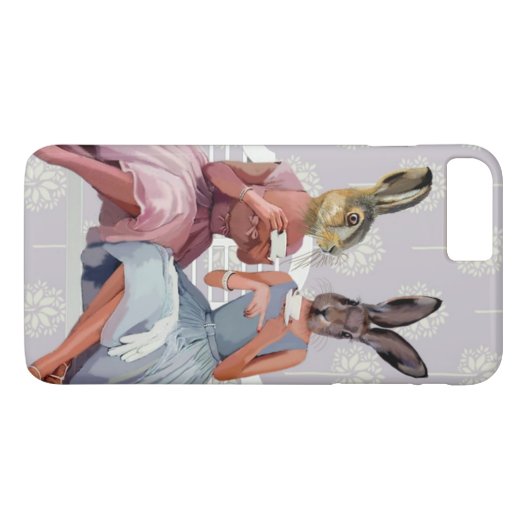 Coques Case-Mate iPhone Conversation de lapin (Dos (Horizontal))