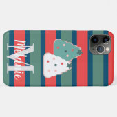 Coques Case-Mate iPhone Cookies de Noël et rayures vacances (Dos (Horizontal))
