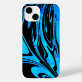 Coques Case-Mate iPhone Cool Aqua et Black Liquid Wave (Verso)