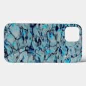 Coques Case-Mate iPhone Cool, art numérique moderne d'aquarelle bleue (Verso (horizontal))