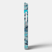 Coques Case-Mate iPhone Cool, art numérique moderne d'aquarelle bleue (Verso / Gauche)