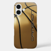 Coques Case-Mate iPhone Cool Basketball Nom Or & Noir (Verso)