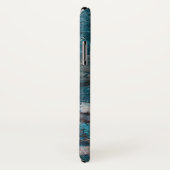 Coques Case-Mate iPhone Cool Bleu Abstrait Motif en marbre avec nom (Dos/Droite)