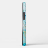 Coques Case-Mate iPhone Cool Blue Gold Unique Aquarelle Motif (Verso / Droite)