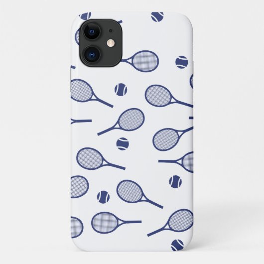 Coques Case-Mate iPhone Cool Blue Retro Raquettes Motif Joueur de tennis (Dos)