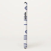 Coques Case-Mate iPhone Cool Blue Retro Raquettes Motif Joueur de tennis (Dos/Droite)