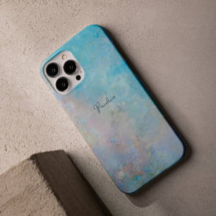 Coques iPhone 16 Pro Cool Blue Sky Huile Peinture Nom personnalisé