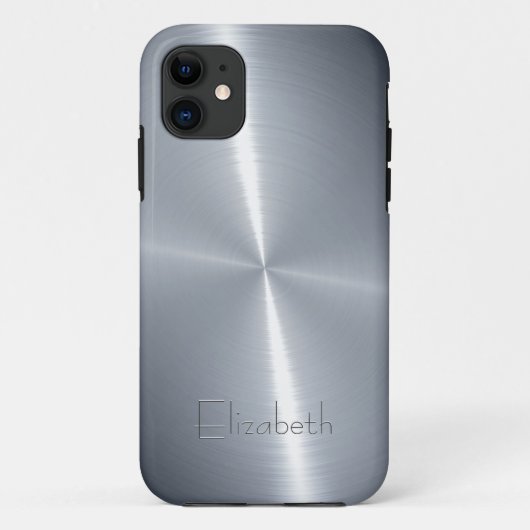 Coques Case-Mate iPhone Cool brillant radial acier métallique (Dos)