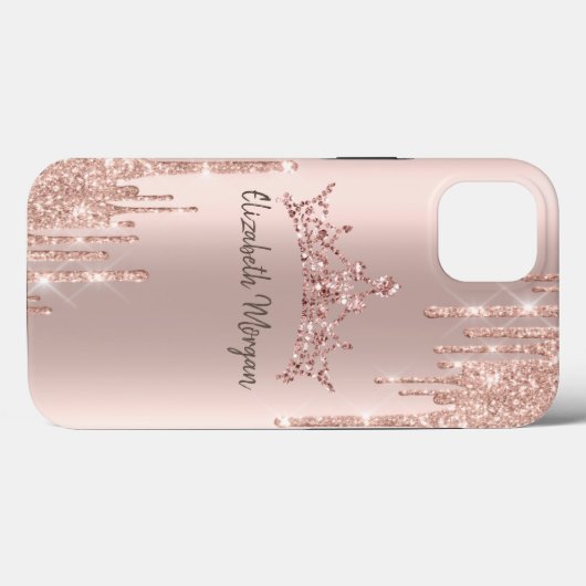 Coques Case-Mate iPhone Cool chic Parties scintillant couronne goutte Rose (Verso (horizontal))