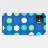 Coques Case-Mate iPhone Cool clair, bleu moderne, blanc, pois verts. (Dos (Horizontal))
