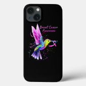 Coques Case-Mate iPhone Cool Colibri Holding Pink Ribbon Cancer du sein (Verso)