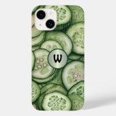 Coques Case-Mate iPhone Cool comme concombre Green Veggie Monogramme (Verso)