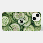 Coques Case-Mate iPhone Cool comme concombre Green Veggie Monogramme (Verso (horizontal))
