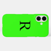 Coques Case-Mate iPhone Cool couleur unie vert néon initial (Verso (horizontal))
