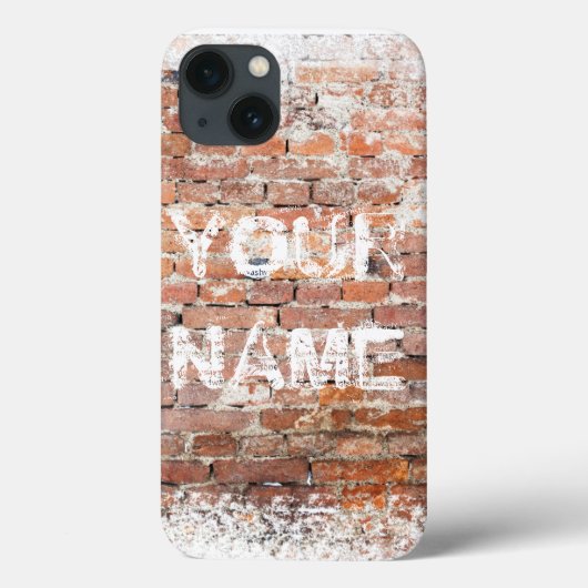 Coques Case-Mate iPhone Cool Custom Graffiti "your name here " on Brick (Verso)