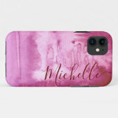 Coques Case-Mate iPhone Cool d'aquarelle Abstraite encre rose Coque-mat iP (Dos (Horizontal))