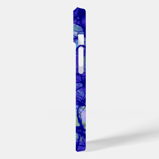 Coques Case-Mate iPhone Cool d'art Abstrait Monogram Blue (Verso / Gauche)