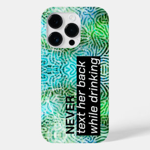 Coque Pour iPhone 14 Pro Cool de texte amusant vert & bleu