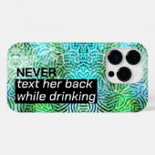 Coques Case-Mate iPhone Cool de texte amusant vert & bleu (Verso (horizontal))