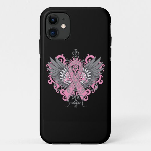 Coques Case-Mate iPhone Cool du cancer du sein ailes (Dos)