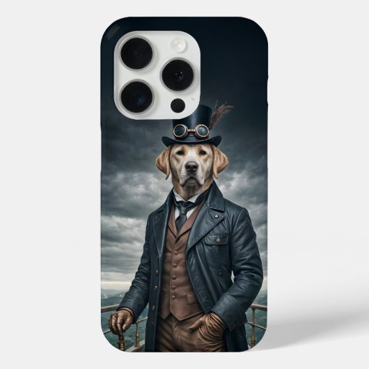 Coques Case-Mate iPhone Cool Elégant Victorian Steampunk Labrador Chien Ar (Verso)