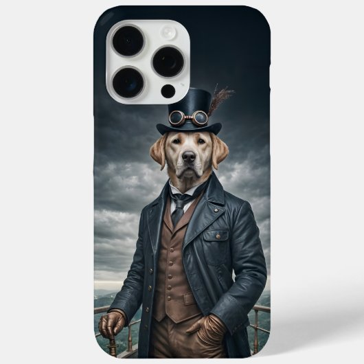 Coques Case-Mate iPhone Cool Elégant Victorian Steampunk Labrador Chien Ar (Verso)