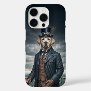 Coques iPhone 16 Pro Cool Elégant Victorian Steampunk Labrador Chien Ar