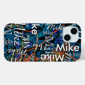 Coques Case-Mate iPhone Cool et Motif Abstrait moderne avec son nom (Verso (horizontal))