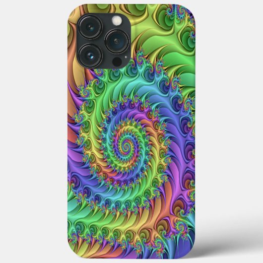 Coques Case-Mate iPhone Cool funky Psychedelic Fractal Spirals Motif d'art (Verso)