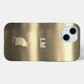 Coques Case-Mate iPhone Cool Gold Look Chat Monogrammes Initiales (Verso (horizontal))