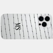 Coques Case-Mate iPhone Cool gris blanc noir barbelé motif Monogramme (Verso (horizontal))