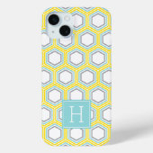 Coques Case-Mate iPhone Cool Honeypeb Motif et Aqua Monogram (Verso)