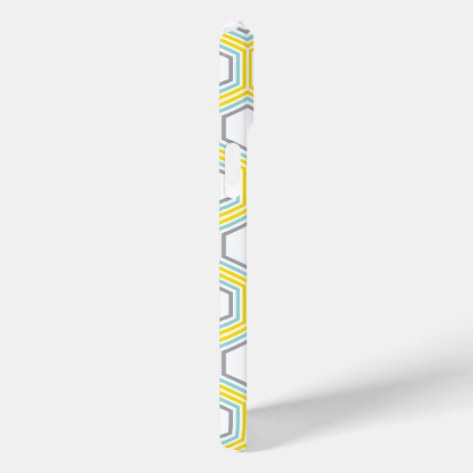 Coques Case-Mate iPhone Cool Honeypeb Motif et Aqua Monogram (Verso / Droite)