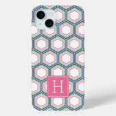 Coques Case-Mate iPhone Cool Honeypeb Motif et Monogramme rose (Verso)