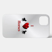 Coques Case-Mate iPhone Cool I Heart Horses Design (Verso (horizontal))