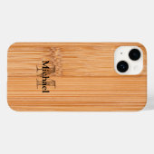 Coques Case-Mate iPhone Cool imprimé bois de bambou brun clair Monogramme (Verso (horizontal))