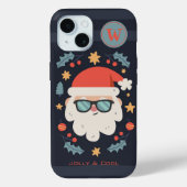 Coques Case-Mate iPhone Cool Jolly Santa Claus Monogramme initial (Verso)