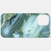 Coques Case-Mate iPhone Cool marbre motif Monogramme (Verso / Droite)