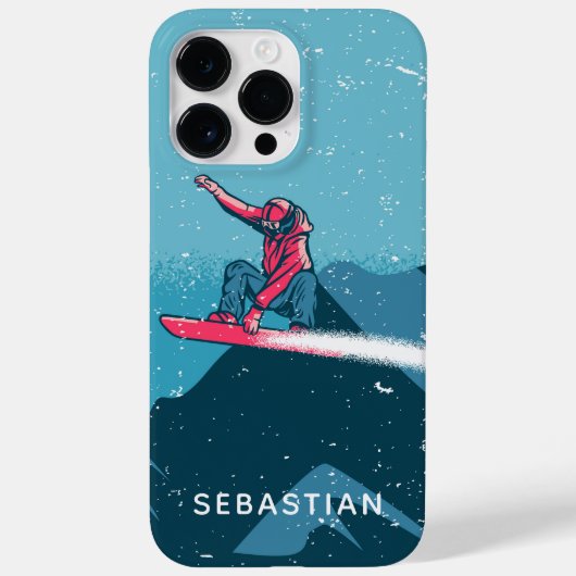 Coques Case-Mate iPhone Cool Modern Snowboard Winter Nom personnalisé (Verso)