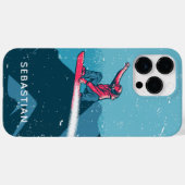 Coques Case-Mate iPhone Cool Modern Snowboard Winter Nom personnalisé (Verso (horizontal))