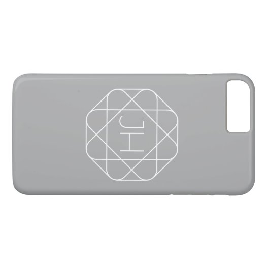 Coques Case-Mate iPhone Cool monogram, style vibe | Grey & White (Dos (Horizontal))