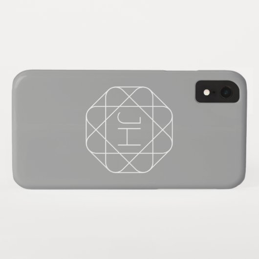 Coques Case-Mate iPhone Cool monogram, style vibe | Grey & White (Dos (Horizontal))