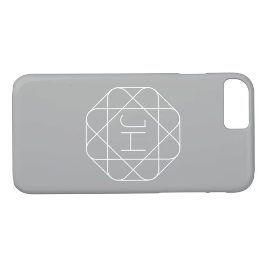 Coques Case-Mate iPhone Cool monogram, style vibe | Grey & White (Dos (Horizontal))