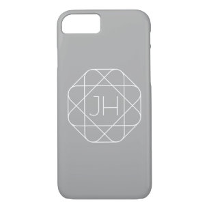 Case-Mate iPhone Case Cool monogram, style vibe Grey & White